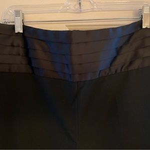 Zara Womens Black Trouser Pants w/ Satin Trim NWT